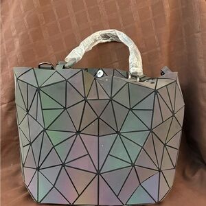 Geometric Iridescent Prism Tote Bag w/ Strap – Good Condition